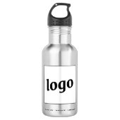 Bouteille D'eau Logo Simple Avec Entreprise Texte (Devant)