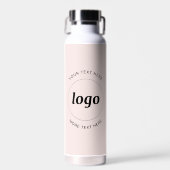 Bouteille D'eau Logo simple et texte Business Blush Rose (Avant)