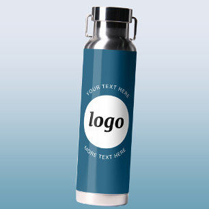 Bouteille D'eau Logo Texte Entreprise Promotion Marque Vert Turquo