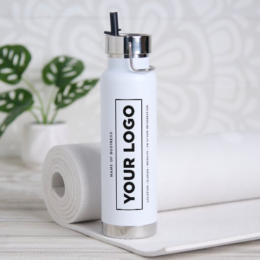 Bouteille D'eau Logo vertical blanc marqué Hydratation (Yoga)