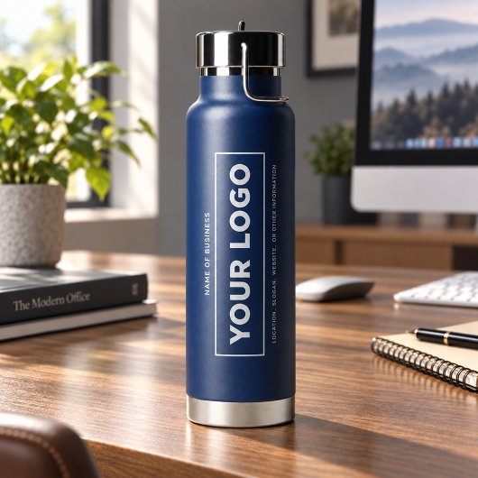 Bouteille D'eau Logo vertical Navy de marque pour l'hydratation