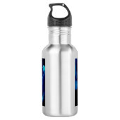 Bouteille D'eau Loup en silhouette hurlant à la pleine lune (Dos)