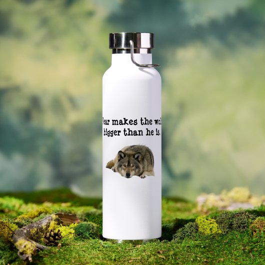 Bouteille D'eau Loup Gris (Extérieur (pivotée))