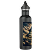 Bouteille D'eau Loup hurlant sur la lune une nuit nuageuse (Gauche)