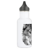 Bouteille D'eau Loup noir et blanc (Gauche)