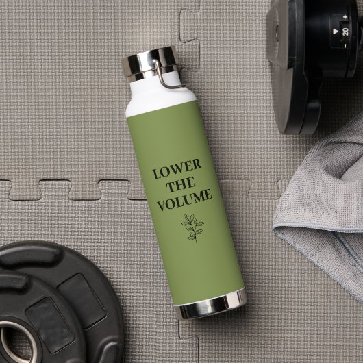 Bouteille D'eau Lower the Volume Sage Green Water Bottle | Bamboo (Salle de sport (pivotée))