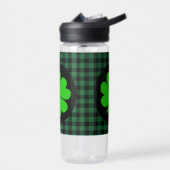Bouteille D'eau Lucky Clover charme, Shamrock, Plaid de buffle ver (Gauche)