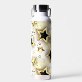 Bouteille D'eau Lumière transparente avec étoiles or (Avant)