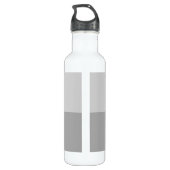 Bouteille D'eau Lumineuses Gris & Gris Initiales Modernes Monogram (Dos)