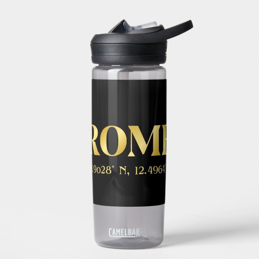 Bouteille D'eau Lux Gold Rome Latitude & Longitude (Gauche)