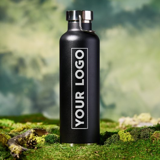 Bouteille D'eau Luxe grand logo noir (Café)