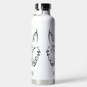 Bouteille D'eau Lynx tribale noire et blanche (Droite)
