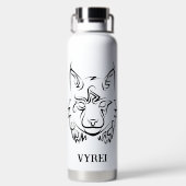 Bouteille D'eau Lynx tribale noire et blanche (Plage)
