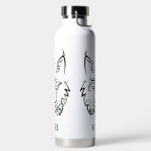 Bouteille D'eau Lynx tribale noire et blanche (Droite)