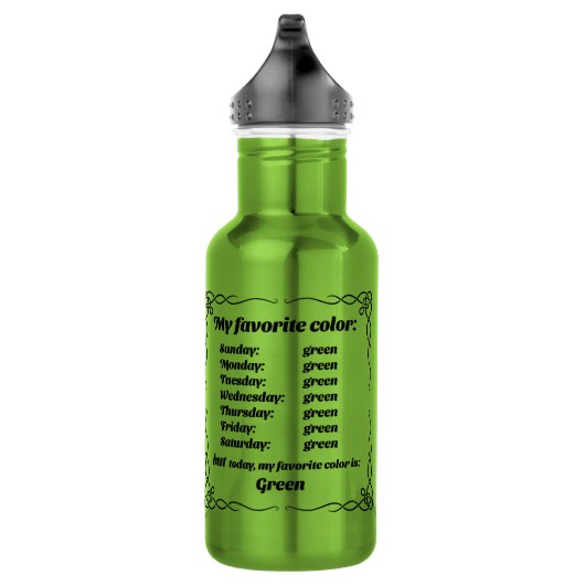 Bouteille D'eau Ma couleur préférée est le vert (Droite)