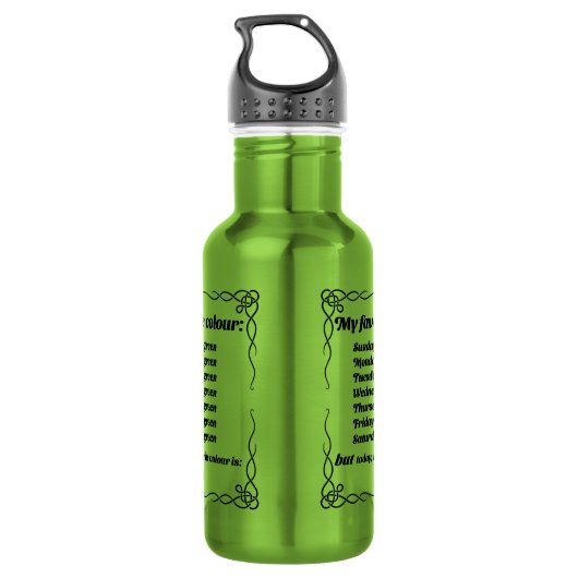 Bouteille D'eau Ma couleur préférée est le vert (Dos)