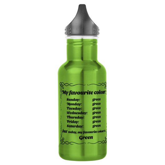 Bouteille D'eau Ma couleur préférée est le vert (Gauche)
