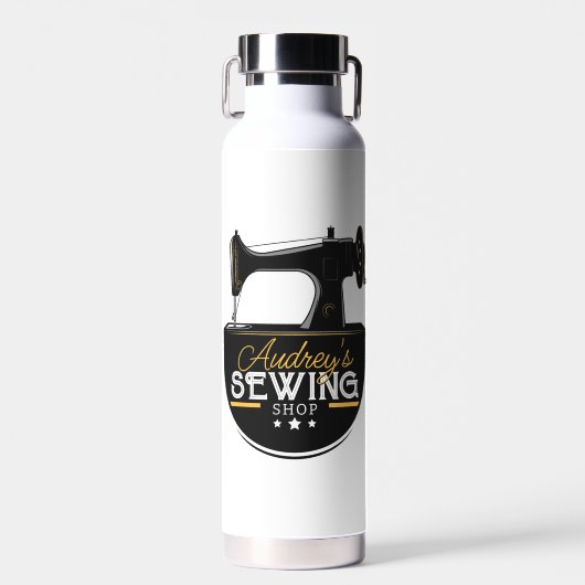 Bouteille D'eau Machine à coudre antique AJOUTER LE NOM Seamstress (Avant)