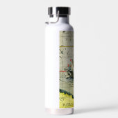 Bouteille D'eau Magellans navire Victoria, Antique Carte Océan Pac (Plage)