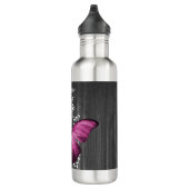 Bouteille D'eau Magenta Rustic Butterfly Personnalisé (Droite)