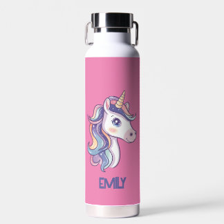 Bouteille D'eau Magique Cute Sparkly Pastel Unicorn avec nom enfan