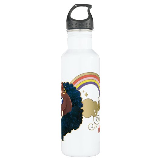Bouteille D'eau Magique Unicorn Arc en ciel et nuages Design (Devant)