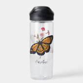 Bouteille D'eau Magnifique monarque orange papillon victorien Art (Arrière)