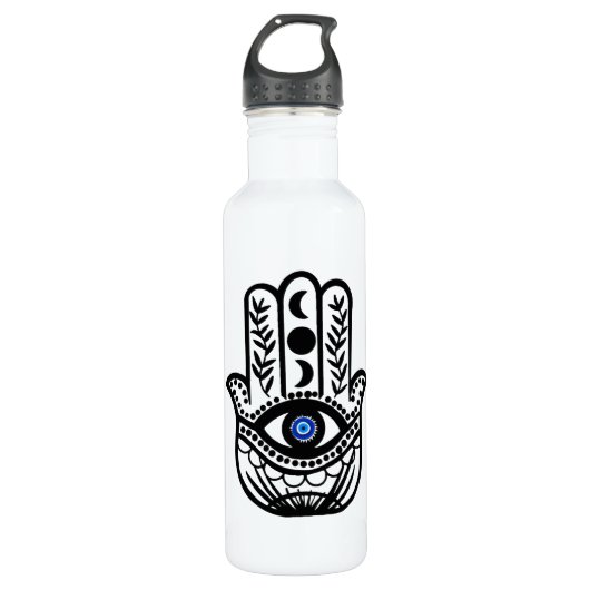 Bouteille D'eau Main de Hamsa Fatima Evil Eye (Devant)