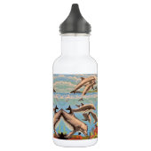 Bouteille D'eau Main Painted by Number | Dolphins | (Gauche)