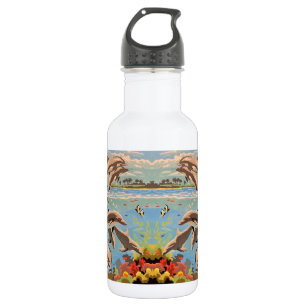 Bouteille D'eau Main Painted by Number Dolphins