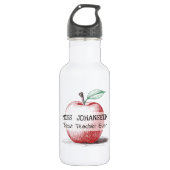 Bouteille D'eau Mains Tirées Rouge Pomme Cute & Fun Meilleur Ensei (Devant)