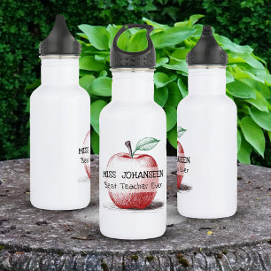 Bouteille D'eau Mains Tirées Rouge Pomme Cute & Fun Meilleur Ensei