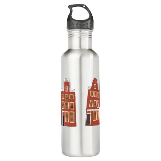 Bouteille D'eau Maisons Hollandaises CUSTOM Amsterdam Holland (Dos)