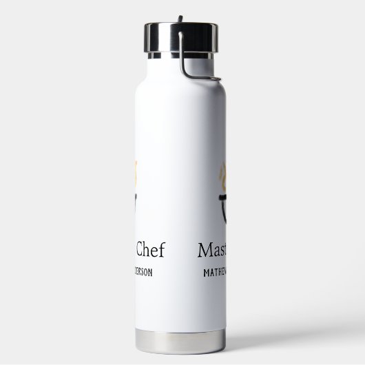 Bouteille D'eau Maître chef ajouter nom poêle noir fumée de feu ja (Gym)