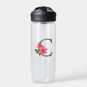 Bouteille D'eau Majuscule C monogramme floral