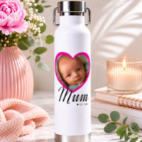 Maman a établi un script cœur rose photo blanc