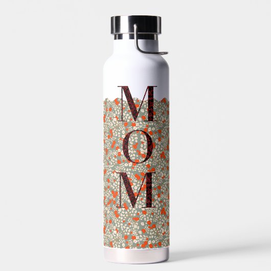 Bouteille D'eau Maman Pilates Yoga fleurs rouges (Gauche)