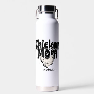 Bouteille D'eau Maman Vintage de poulet noir et blanc Personnalisé
