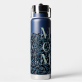 Bouteille D'eau Maman Yoga Pilates bleu et aqua (Arrière)