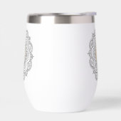 Bouteille d'eau Mandala argent et or (Gauche)
