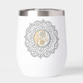 Bouteille d'eau Mandala argent et or (Arrière)