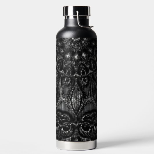 Bouteille d'eau Mandala au charbon de bois (Droite)