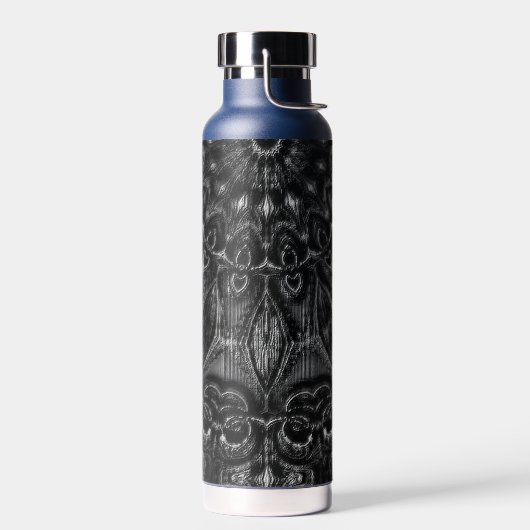Bouteille d'eau Mandala au charbon de bois (Gauche)