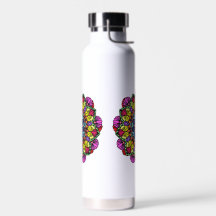 Mandala floral water bottle