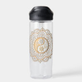 Bouteille d'eau mandala or et argent (Arrière)