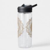 Bouteille d'eau mandala or et argent (Gauche)
