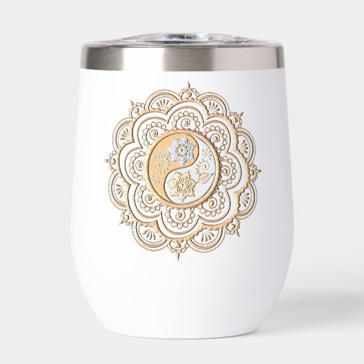 Bouteille d'eau mandala or et argent (Avant)
