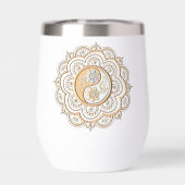 Bouteille d'eau mandala or et argent (Arrière)