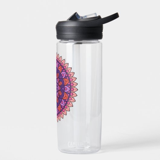 Bouteille D'eau Mandala violet et rose (Gauche)