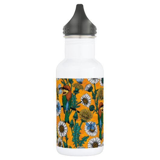 Bouteille D'eau Mangeurs d'abeilles, papillons bleus et marguerite (Gauche)